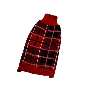 🔥NWOT Red and Black Plaid Dog Sweater - Medium
